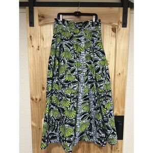 Francis + Benedict Women’s Maxi Skirt Green Blue Floral Print Cotton Size M NWT